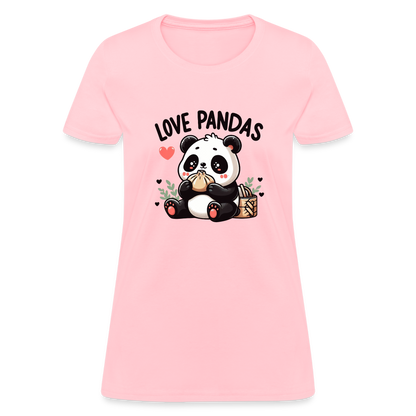 Love Pandas Women's Contoured T-Shirt - pink