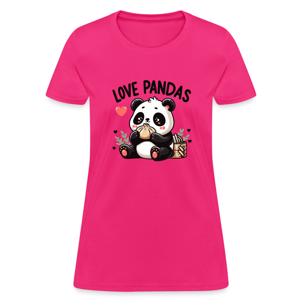 Love Pandas Women's Contoured T-Shirt - fuchsia