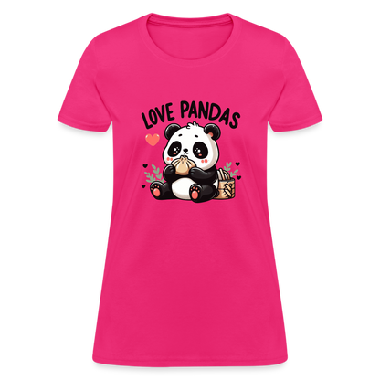 Love Pandas Women's Contoured T-Shirt - fuchsia