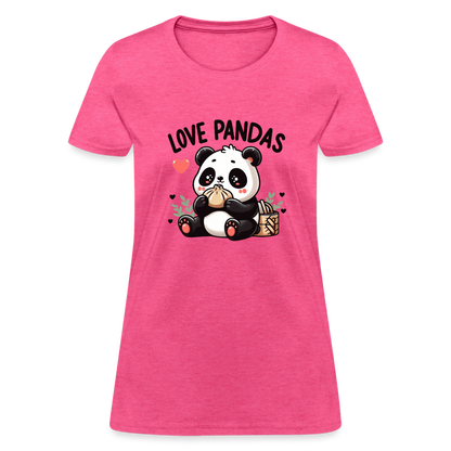 Love Pandas Women's Contoured T-Shirt - heather pink