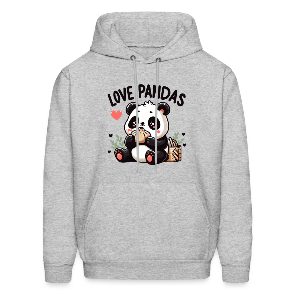 Love Pandas Hoodie - heather gray