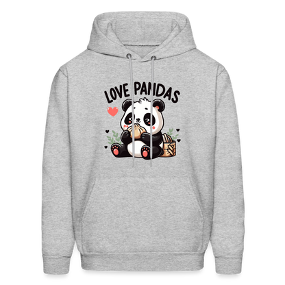 Love Pandas Hoodie - heather gray