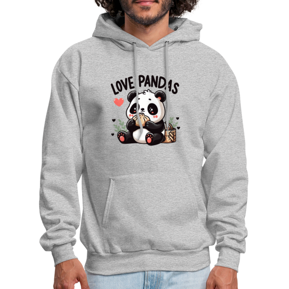 Love Pandas Hoodie - heather gray