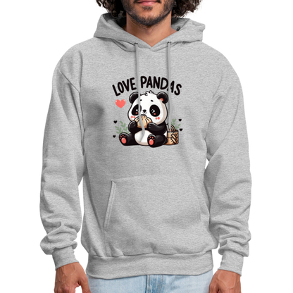 Love Pandas Hoodie - heather gray