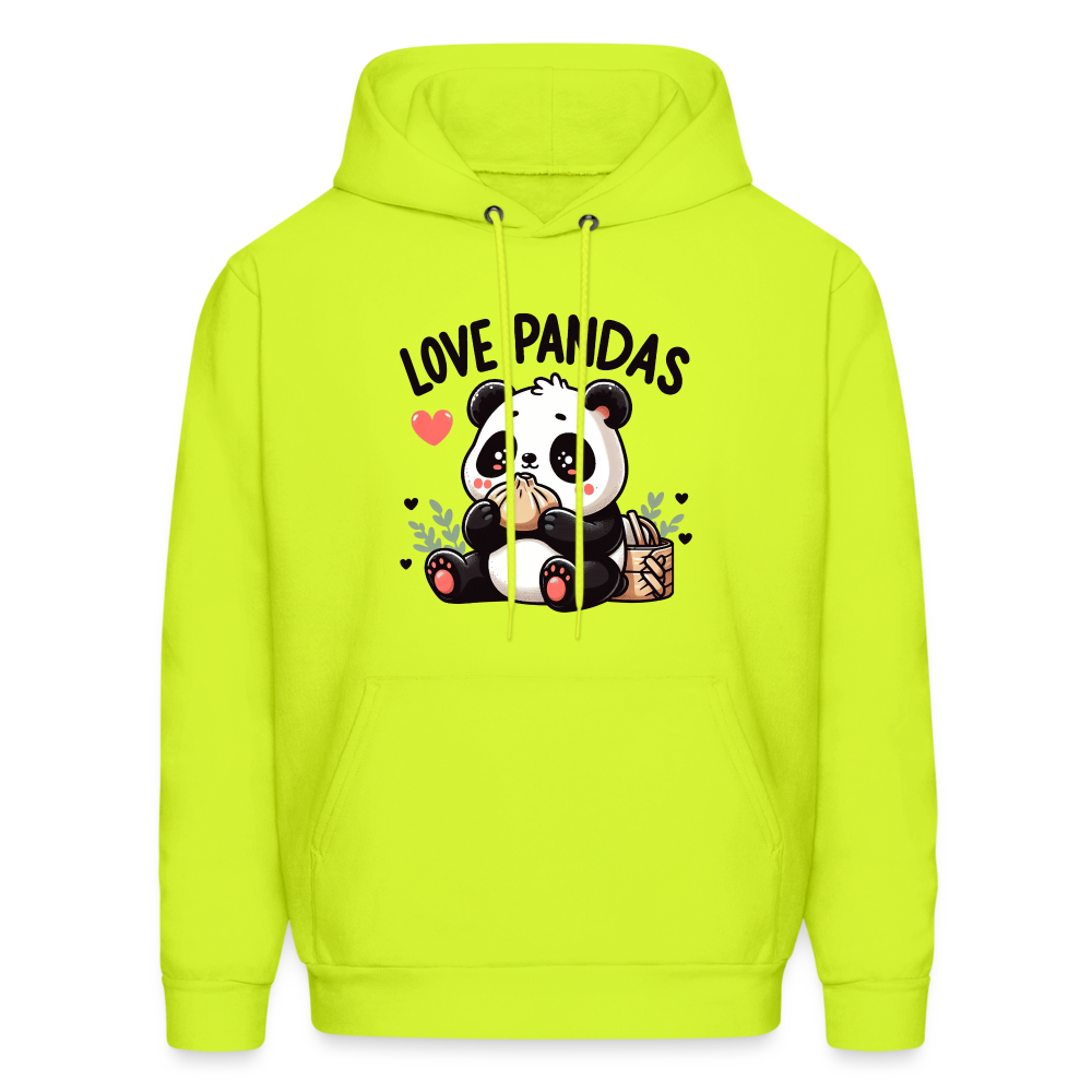 Love Pandas Hoodie - safety green