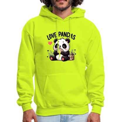 Love Pandas Hoodie - safety green