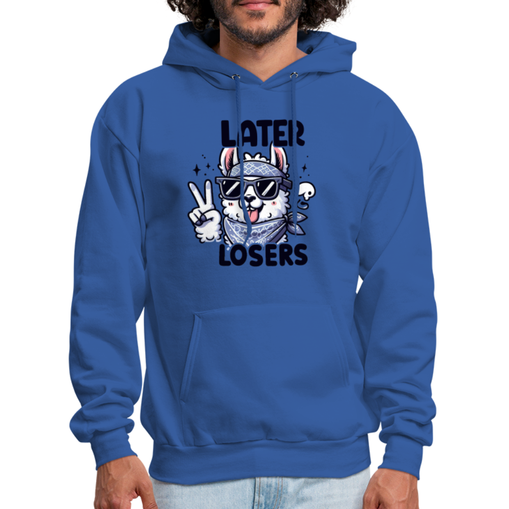 Llama says Later Losers Hoodie - royal blue