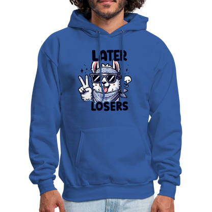 Llama says Later Losers Hoodie - royal blue