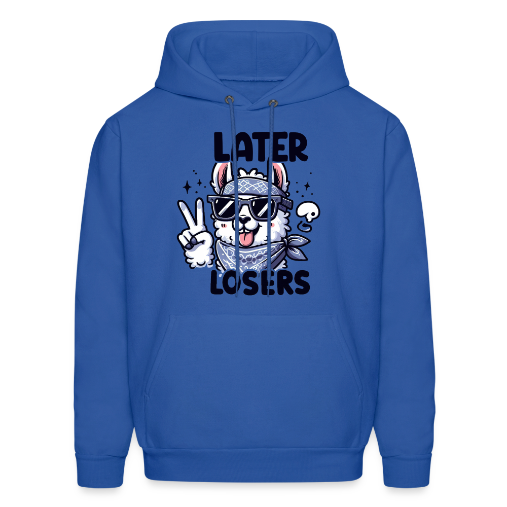 Llama says Later Losers Hoodie - royal blue