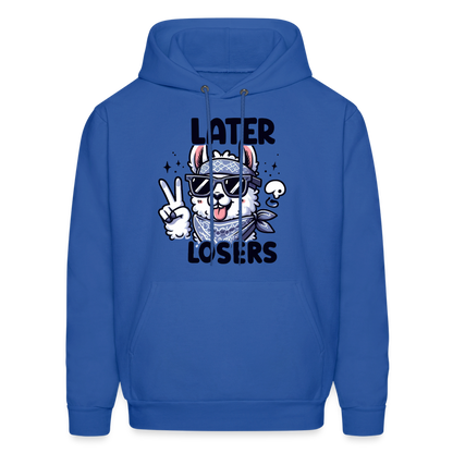 Llama says Later Losers Hoodie - royal blue