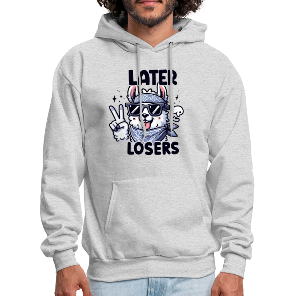 Llama says Later Losers Hoodie - ash 