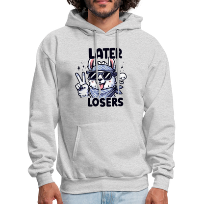 Llama says Later Losers Hoodie - ash 