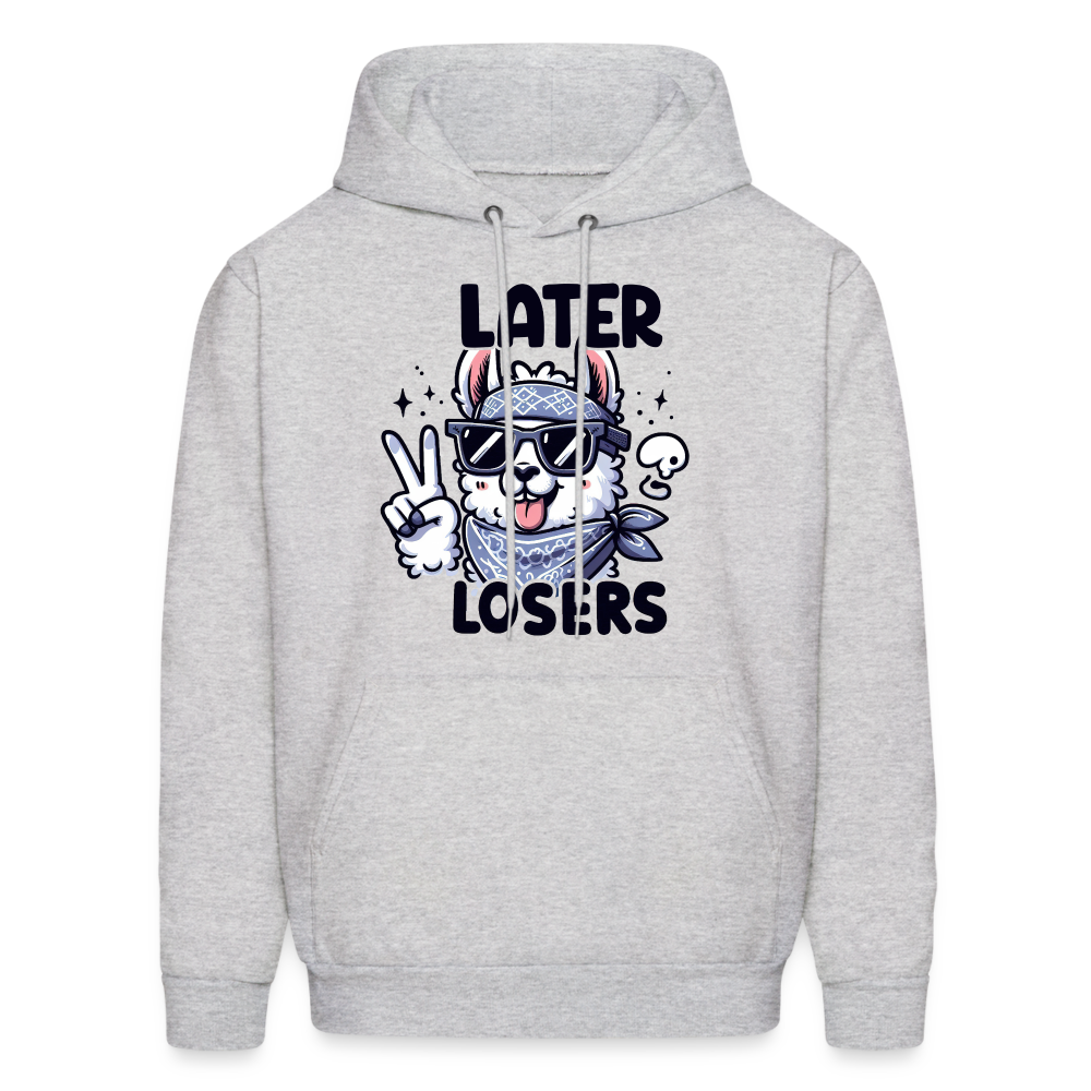 Llama says Later Losers Hoodie - ash 