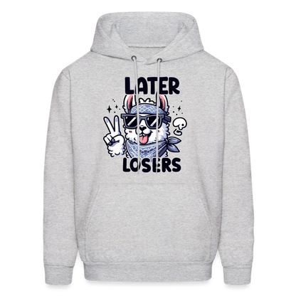 Llama says Later Losers Hoodie - ash 