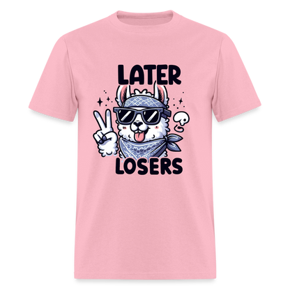 Llama says Later Losers T-Shirt - pink