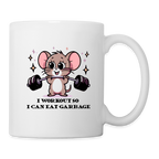 I Workout So I Can Eat Garbage Coffee Mug (Cute Mouse Lifting Weights)