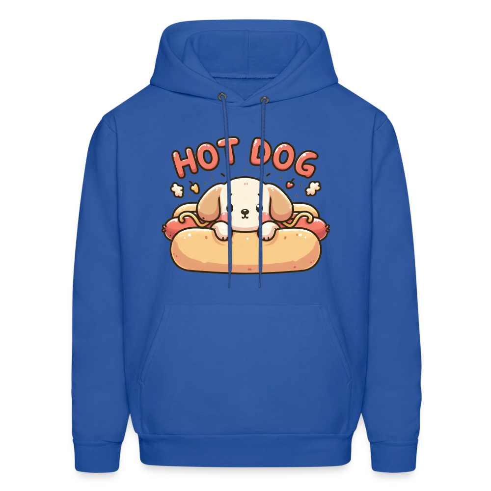 Hot Dog Hoodie with Cute Puppy inside Hot Dog Bun - royal blue