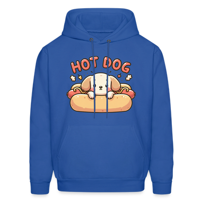 Hot Dog Hoodie with Cute Puppy inside Hot Dog Bun - royal blue