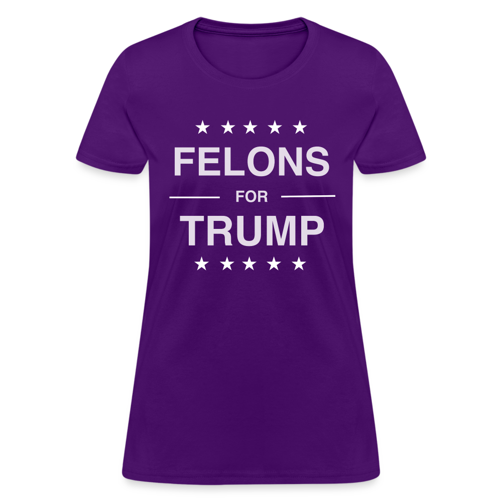 Felons for Trump Women's Contoured T-Shirt - purple