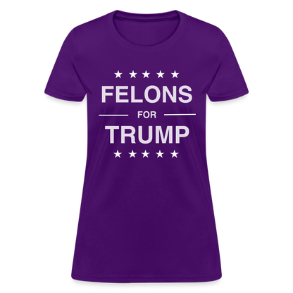 Felons for Trump Women's Contoured T-Shirt - purple