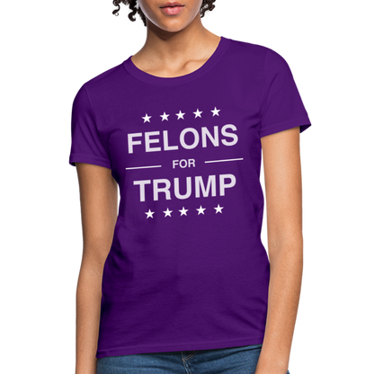 Felons for Trump Women's Contoured T-Shirt - purple