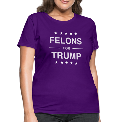 Felons for Trump Women's Contoured T-Shirt - purple