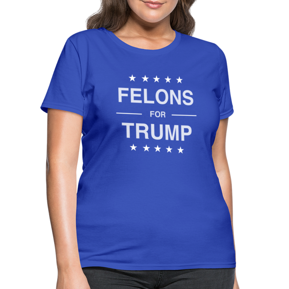 Felons for Trump Women's Contoured T-Shirt - royal blue