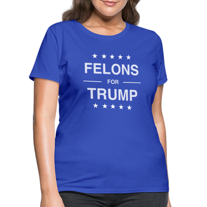 Felons for Trump Women's Contoured T-Shirt - royal blue