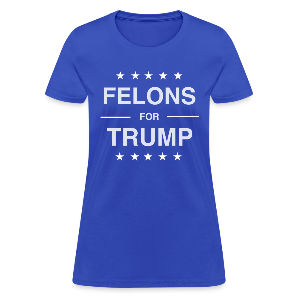 Felons for Trump Women's Contoured T-Shirt - royal blue