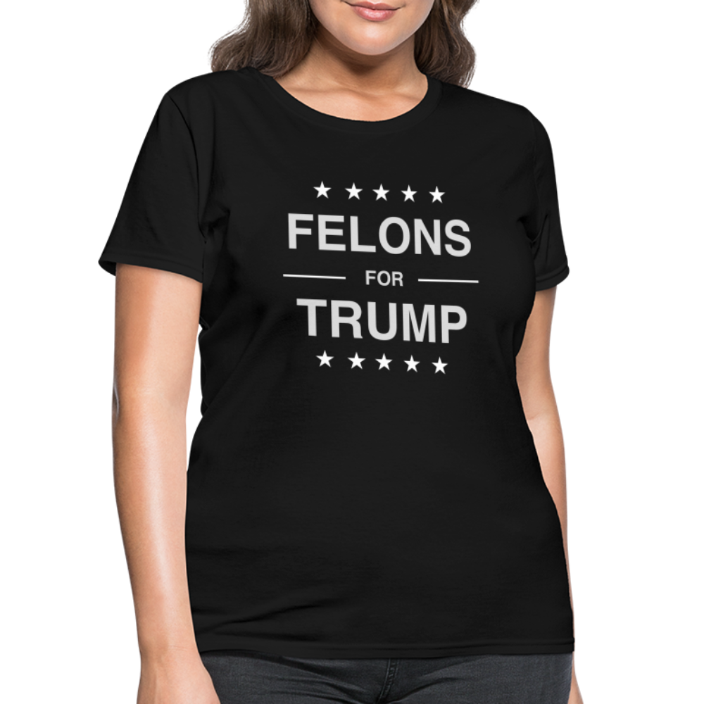 Felons for Trump Women's Contoured T-Shirt - black