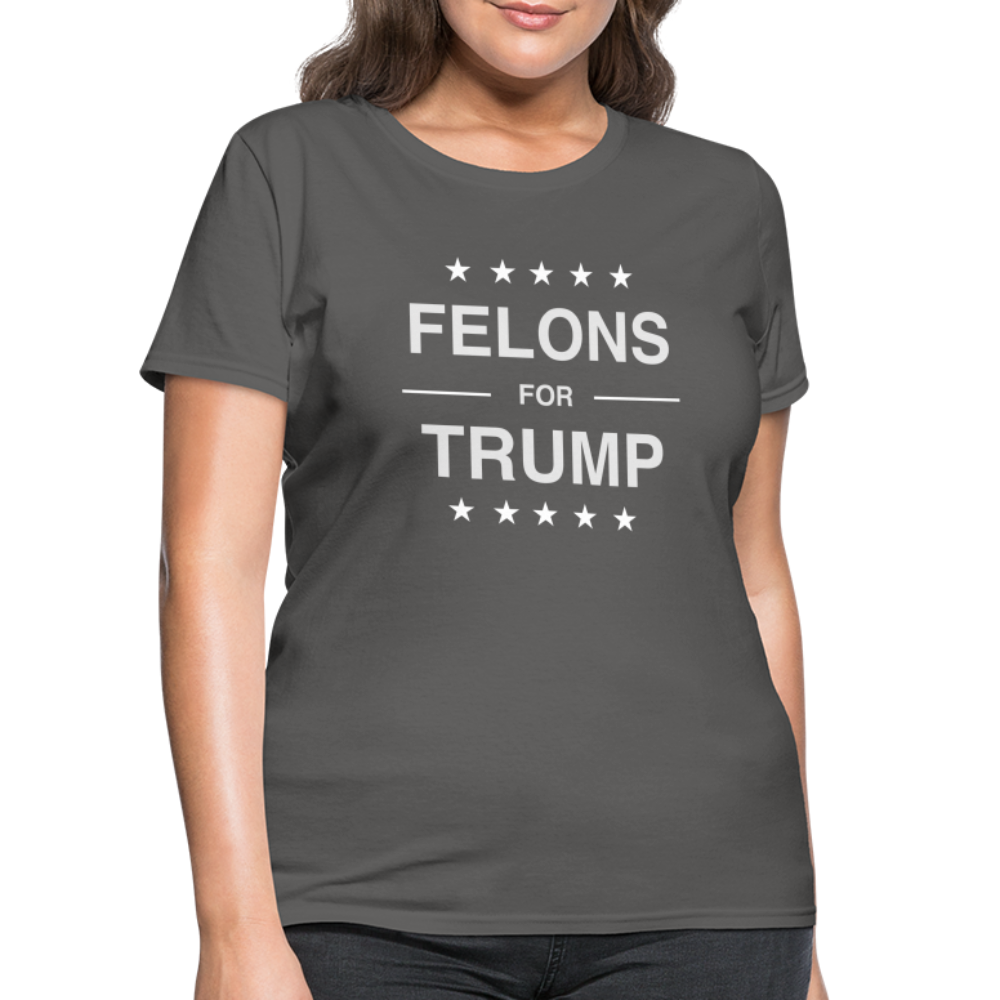 Felons for Trump Women's Contoured T-Shirt - charcoal