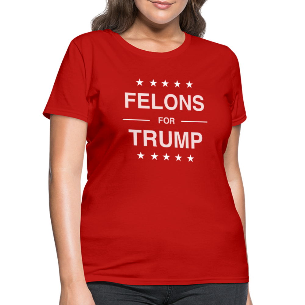 Felons for Trump Women's Contoured T-Shirt - red