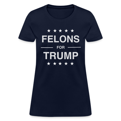 Felons for Trump Women's Contoured T-Shirt - navy