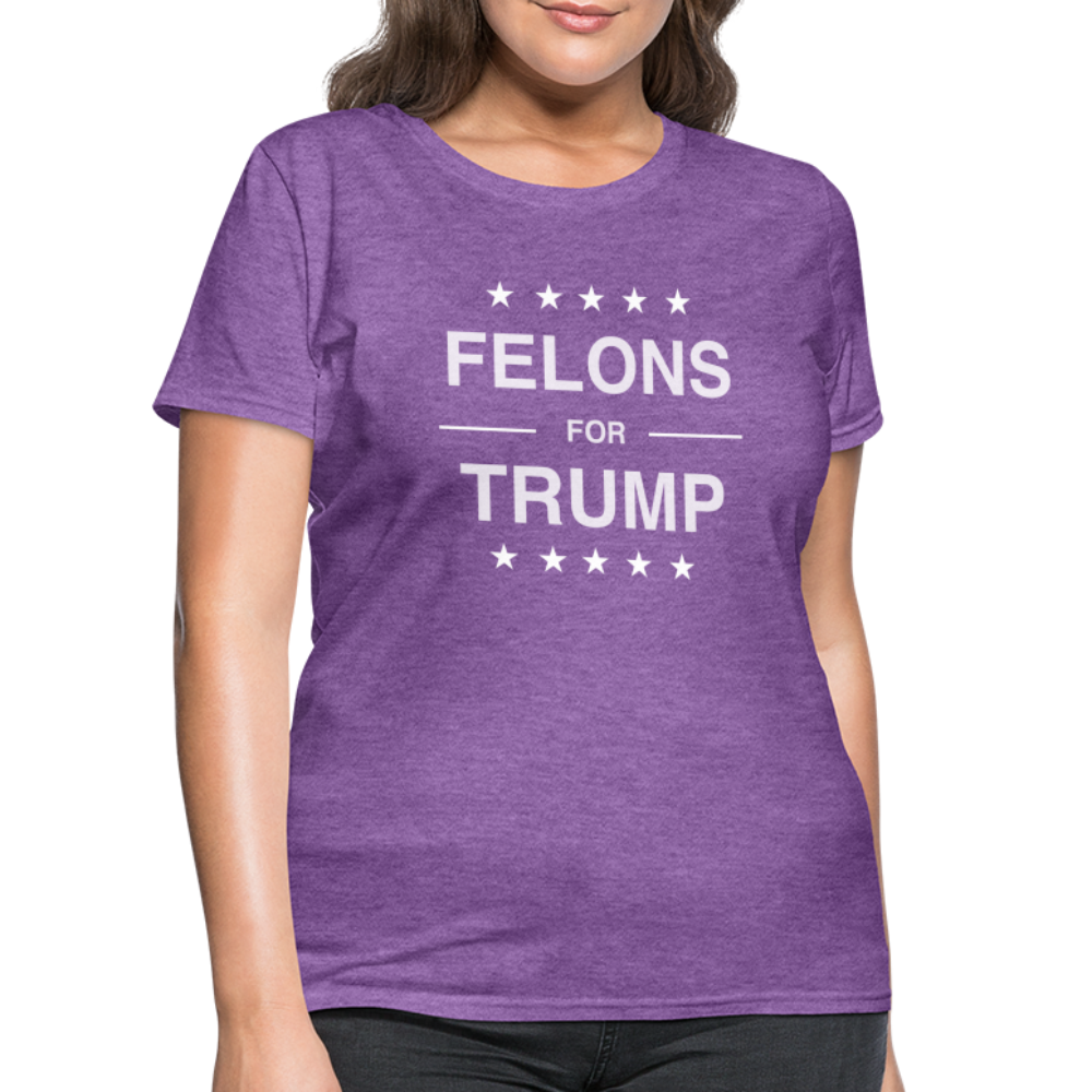 Felons for Trump Women's Contoured T-Shirt - purple heather