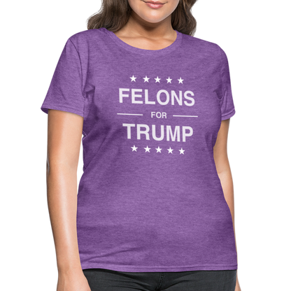 Felons for Trump Women's Contoured T-Shirt - purple heather