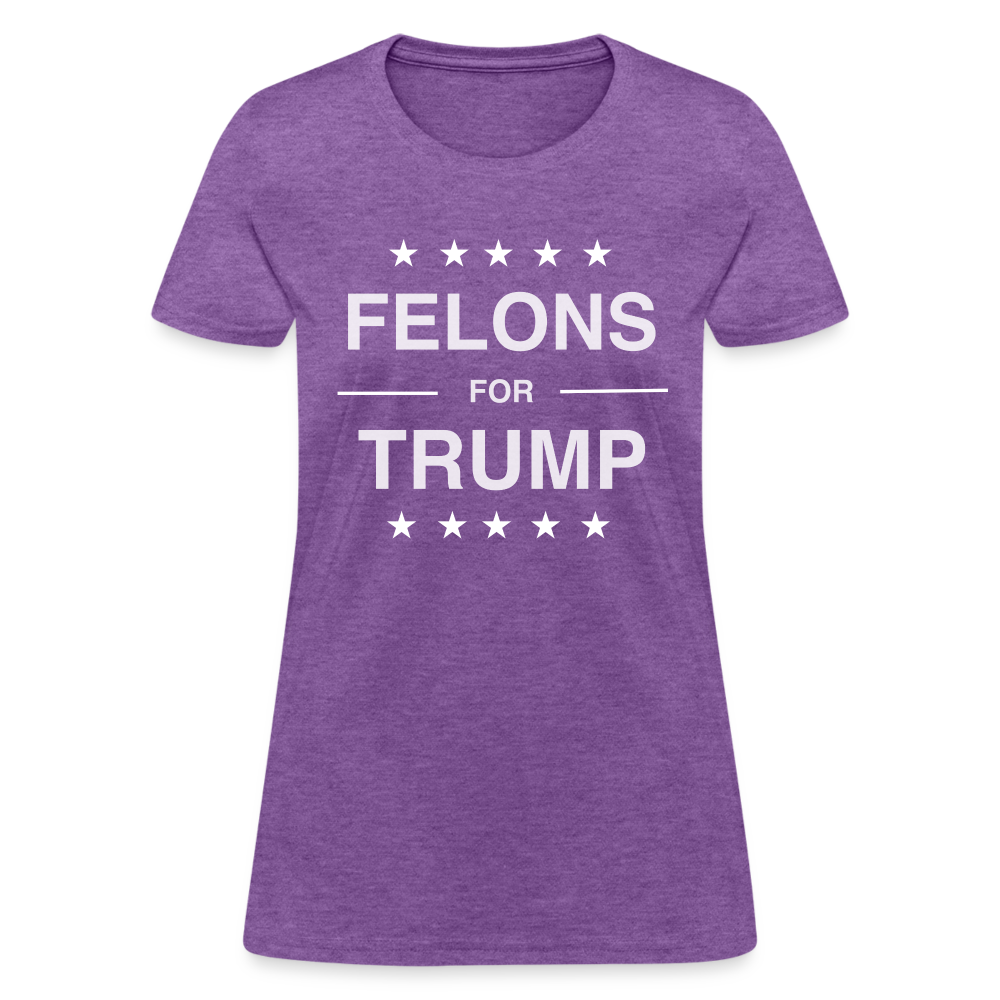 Felons for Trump Women's Contoured T-Shirt - purple heather