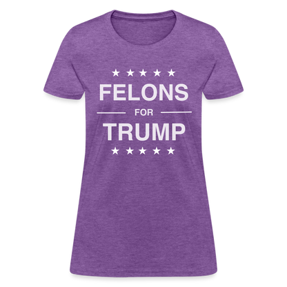 Felons for Trump Women's Contoured T-Shirt - purple heather