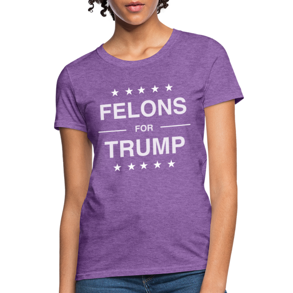 Felons for Trump Women's Contoured T-Shirt - purple heather