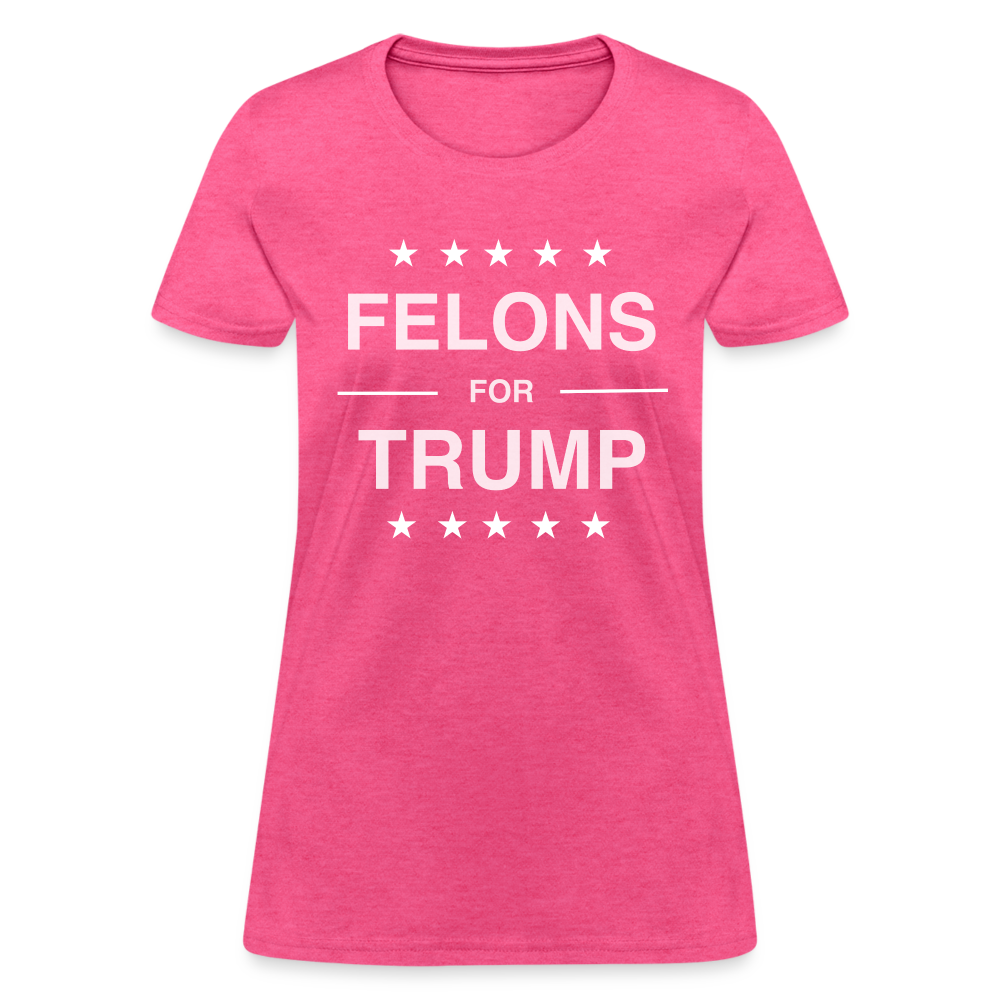 Felons for Trump Women's Contoured T-Shirt - heather pink