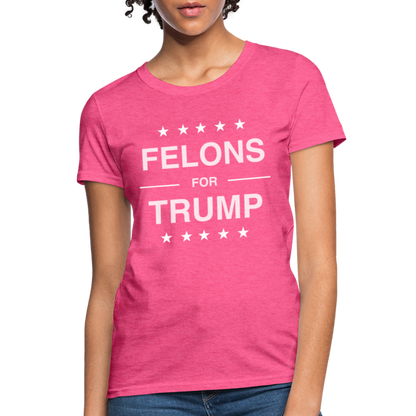 Felons for Trump Women's Contoured T-Shirt - heather pink