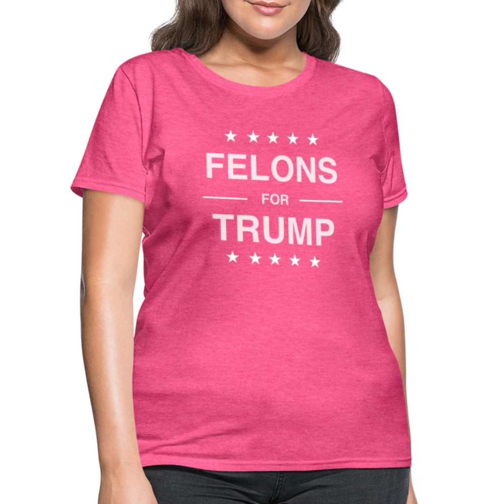 Felons for Trump Women's Contoured T-Shirt - heather pink