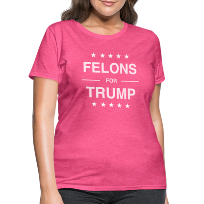 Felons for Trump Women's Contoured T-Shirt - heather pink