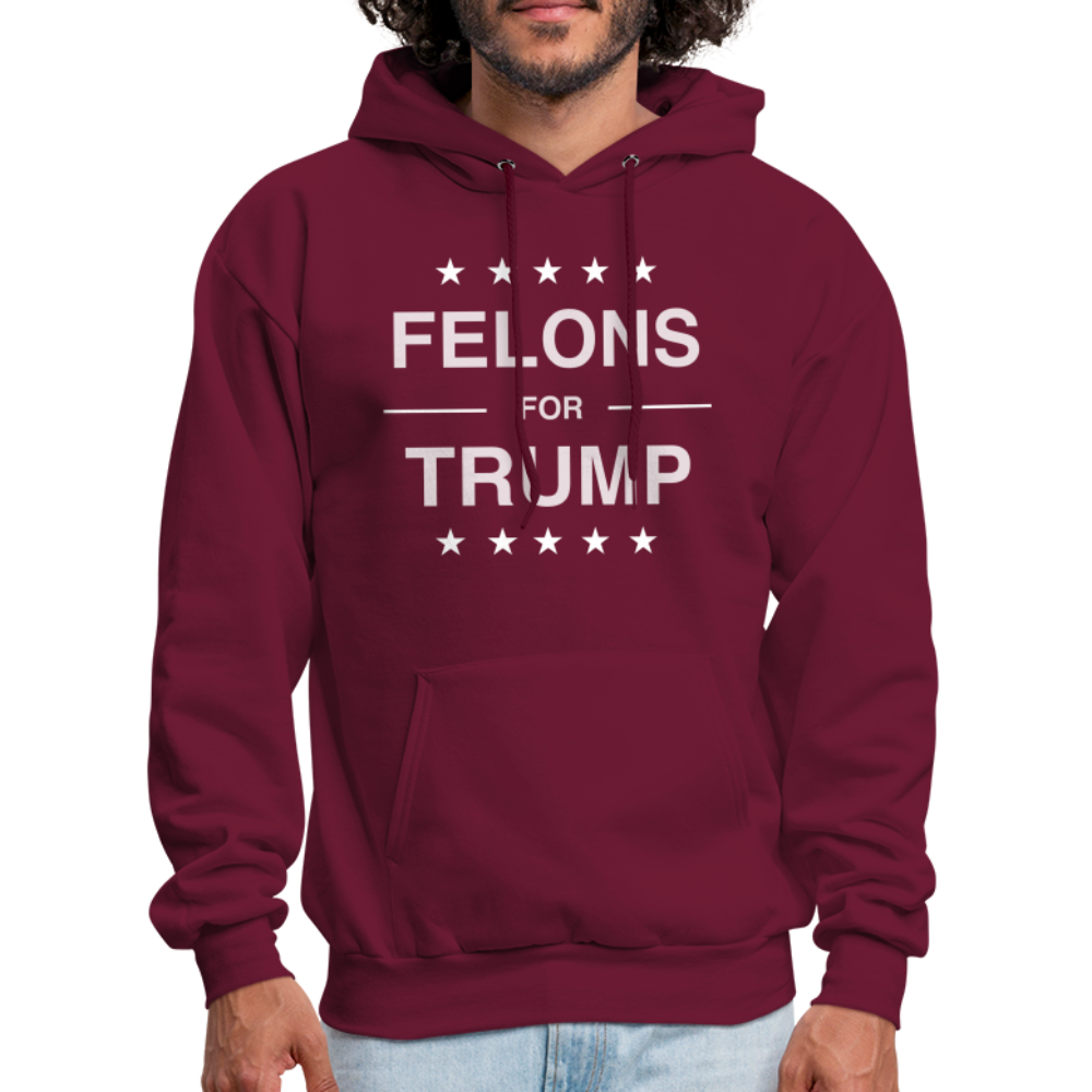 Felons for Trump Hoodie - burgundy