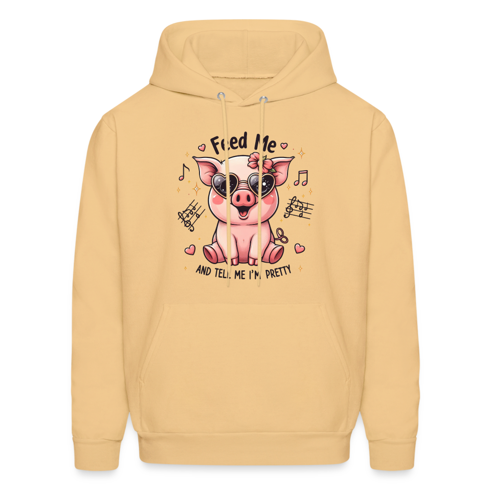 Feed Me and Tell Me I'm Pretty Hoodie - light yellow