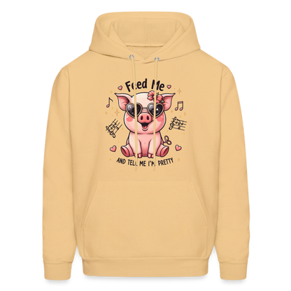 Feed Me and Tell Me I'm Pretty Hoodie - light yellow