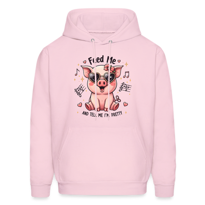 Feed Me and Tell Me I'm Pretty Hoodie - pale pink