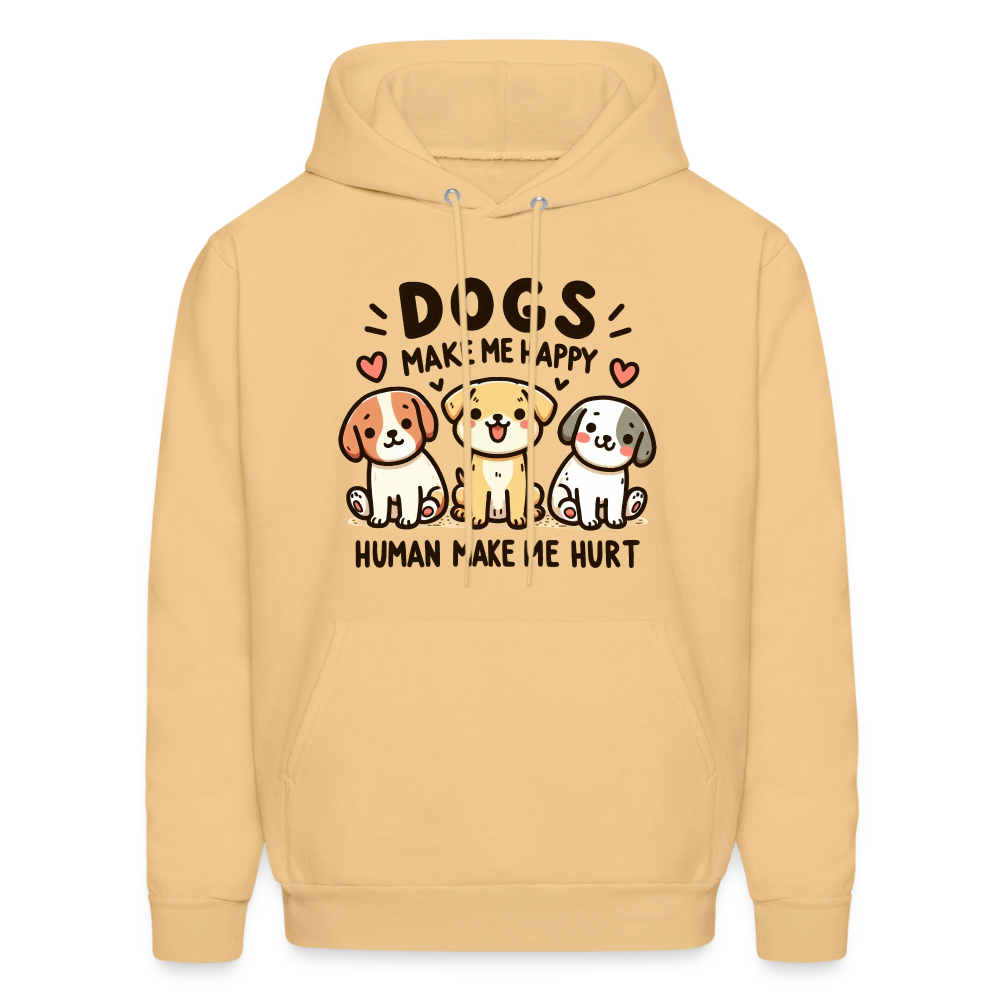 Dogs Make Me Happy Human Make Me Hurt Hoodie - light yellow