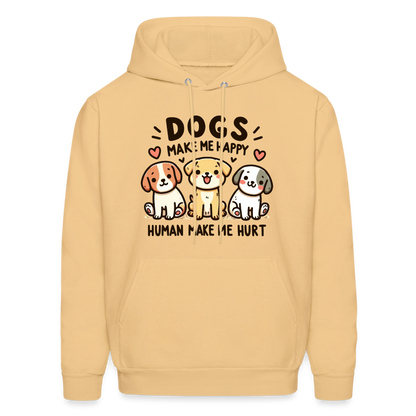 Dogs Make Me Happy Human Make Me Hurt Hoodie - light yellow