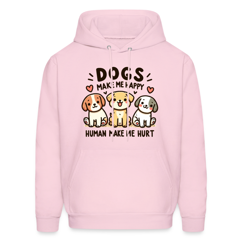 Dogs Make Me Happy Human Make Me Hurt Hoodie - pale pink