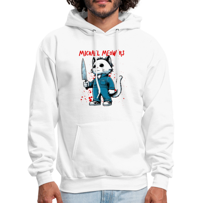 Michael Meowers Hoodie Scary Cat Halloween Cat Lover - white